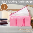 thumbnail image 5 of 6 Pack-Extra Large Heavy Duty Moving Bags - Waterproof Storage Totes with Handles & Zippers, Foldable for College Dorm, Storage (Pink), 5 of 7