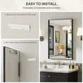 thumbnail image 4 of GODCHAR 36"x 30" Bathroom Vanity Mirror Rectangular Metal Frame French Cleat Mounted Wall Mirror Tempered Glass, 4 of 10