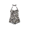thumbnail image 4 of Traje de baño de una pieza para mujer, conjuntos de bikini para mujer, traje de baño de bikini casual y a la moda de color liso con cordones para mujer., 4 of 6