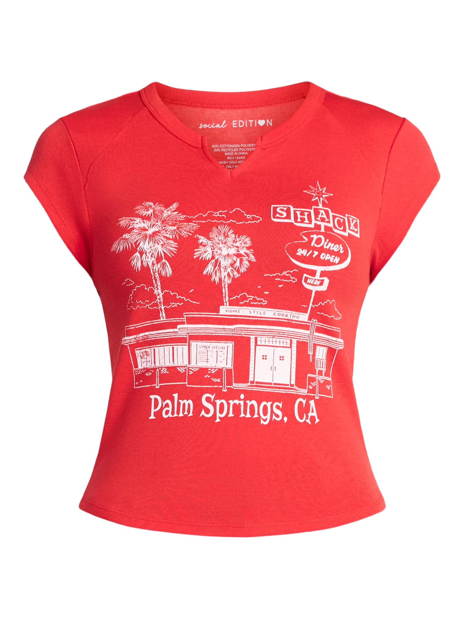Palm Springs Women's Graphic Tee with Short Sleeves, Sizes XXS-XXL