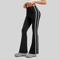 thumbnail image 2 of hoksml Womens Pull On High Waisted Flared Leggings Stretchy Side Stripe Yoga Pants for Workout Casual Multiple Colors, 2 of 4