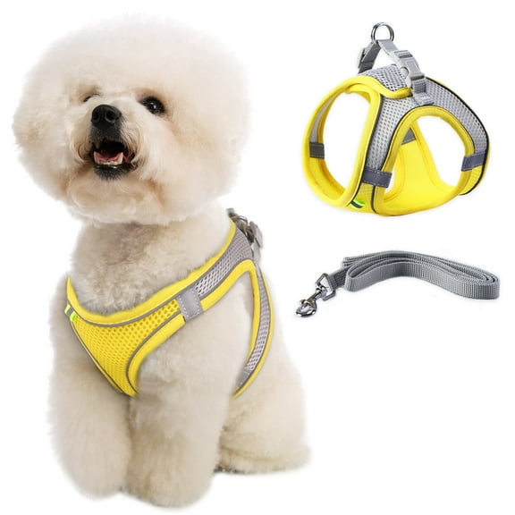 PUMYPOREITY Adjustable Reflective Dog Vest, No-Pull Pet Vest, Air Dog Harness Vest for Walking Teddy Bulldog Small and Medium Dog