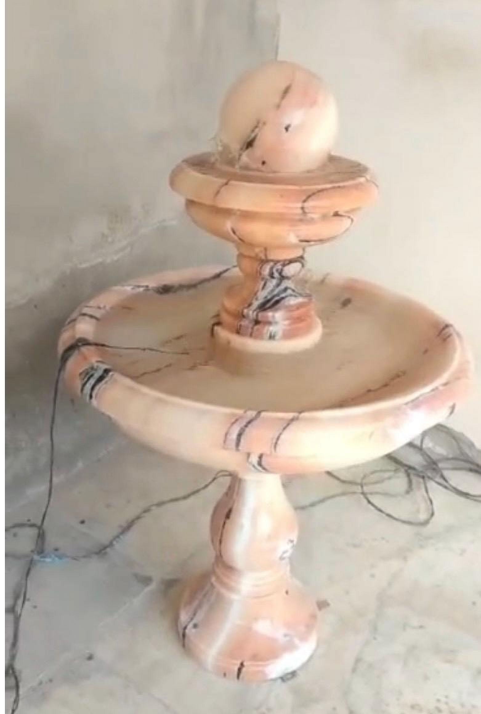Handmade Marble Crafted Fountain – Exquisite Outdoor Water Feature for Garden Decoration, Sculpted Stone Design