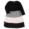 thumbnail image 3 of Hudson Baby Girl Cotton Dresses, Houndstooth Lt Pink, 6-9 Months, 3 of 4