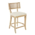 thumbnail image 2 of Home Square 3 Piece Coastal Linen Fabric Counter Stool Set in Beige, 2 of 7