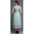 thumbnail image 4 of Bimba Pastel Mint Floral Anarkali Dress Mandarin Collar Sleeveless Kurtis for Women Print Maxi Dress X-Small, 4 of 6