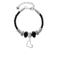 thumbnail image 2 of Delight Jewelry Silvertone Slanted Open Heart Lil Sister Celtic Knot Leather Bead Bracelet, 7"+2" Extender, 2 of 4
