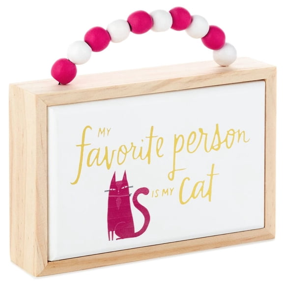 Hallmark My Favorite Person Is My Cat Wood Quote Sign New