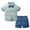 Blue, variant on Toddler Baby Boys Summer Shirt Outfits 2 Piece Cute Clothes Cotton Short Sleeve Button Down Tops & Shorts Set 12 Months, Sky Blue
