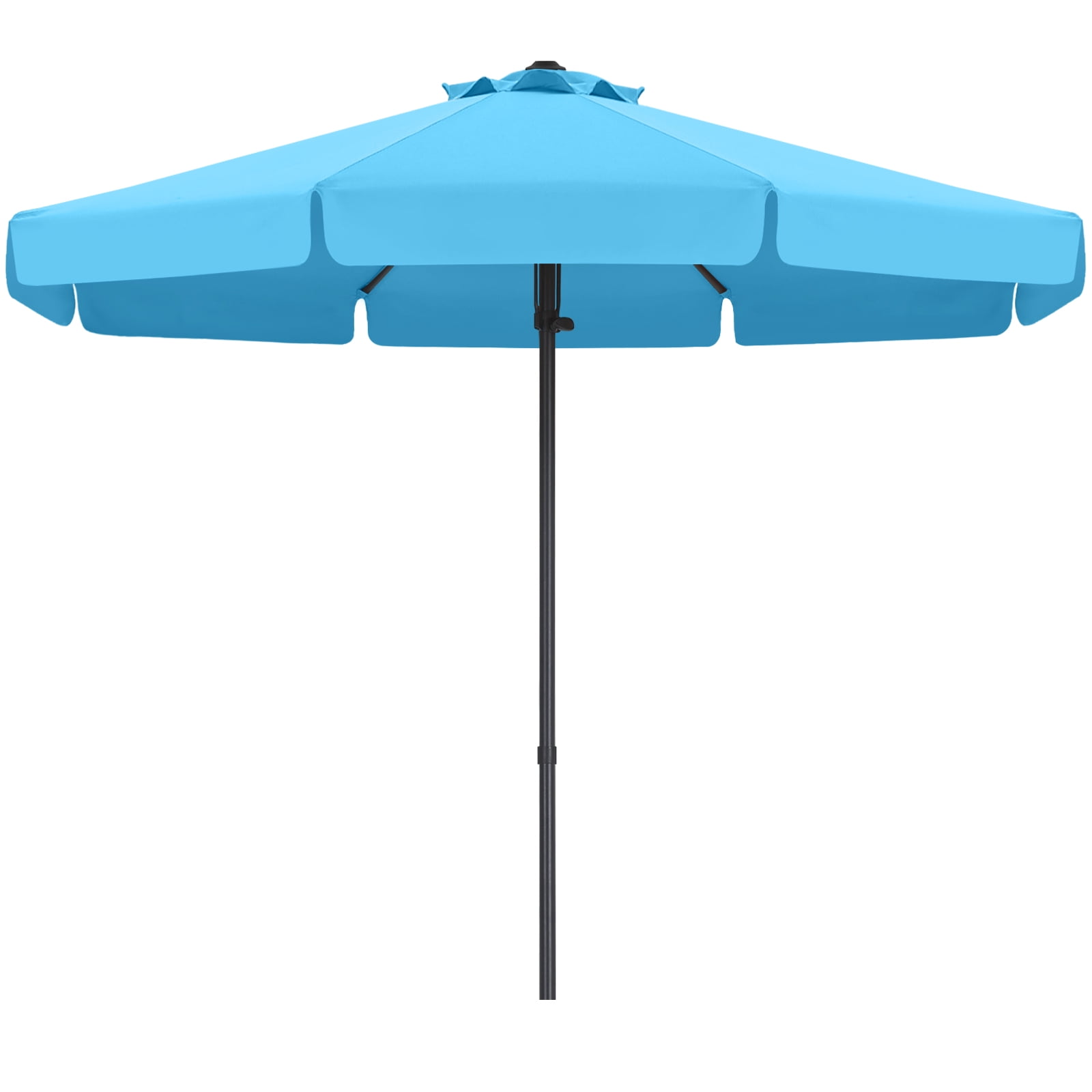ABCCANOPY 9ft Outdoor Market Hand Push Patio Umbrella with Hanging Edge,12+Colors, Turquoise