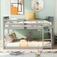 thumbnail image 3 of Gray Full Over Full Bunk Bed featuring Solid Pine Construction and Safety Guards, 3 of 13