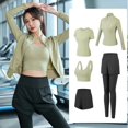 thumbnail image 3 of Conjunto de Yoga y Fitness para mujer, ropa atlética de entrenamiento, camisa de manga larga, sujetadores de gimnasio, mallas de cintura alta, ropa deportiva ajustada, 3 of 5