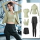 thumbnail image 3 of Conjunto de Yoga y Fitness para mujer, ropa atlética de entrenamiento, camisa de manga larga, sujetadores de gimnasio, mallas de cintura alta, ropa deportiva ajustada, 3 of 5
