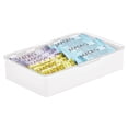 thumbnail image 6 of mDesign Plastic Stackable Organizer Container Bin Box, Hinged Lid - White/Clear, 6 of 7