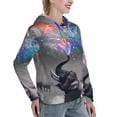 thumbnail image 6 of Picia Elephant Fireworks Celebration Pattern Casual Women's Hoodie, Hooded Sweatshirt with Kangaroo Pocket, Comfortable Pullover with Eye-catching Drawstrings-XX-Large, 6 of 7