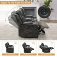 thumbnail image 4 of Power Loveseat Recliner Chair Sofa with Speaker for Living Room 2-Seat Gray Faux Leather Electric Home Theater Seating Doubler Reclining Sofa with Hidden Arm Storage,LED Lights,USB Port,Cup Holders, 4 of 6