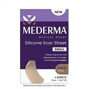 Mederma Medical Grade Silicone Small Scar Sheet 1.4x3 inches (4 Counts), for Injury, Burn and Surgery Scars
