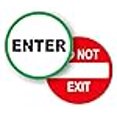 thumbnail image 2 of (Pair) 5-Inch Round Enter And Do Not Exit Vinyl Door Decals | Weatherproof Stickers | Glass Entry Labels Handicap Automatic Door Business Home Office Retail Store Signs, 2 of 2