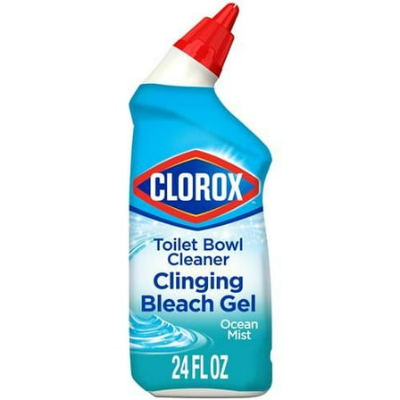 Clorox Toilet Bowl Cleaner Clinging Bleach Gel Ocean Mist - Gel Formula - 24 oz