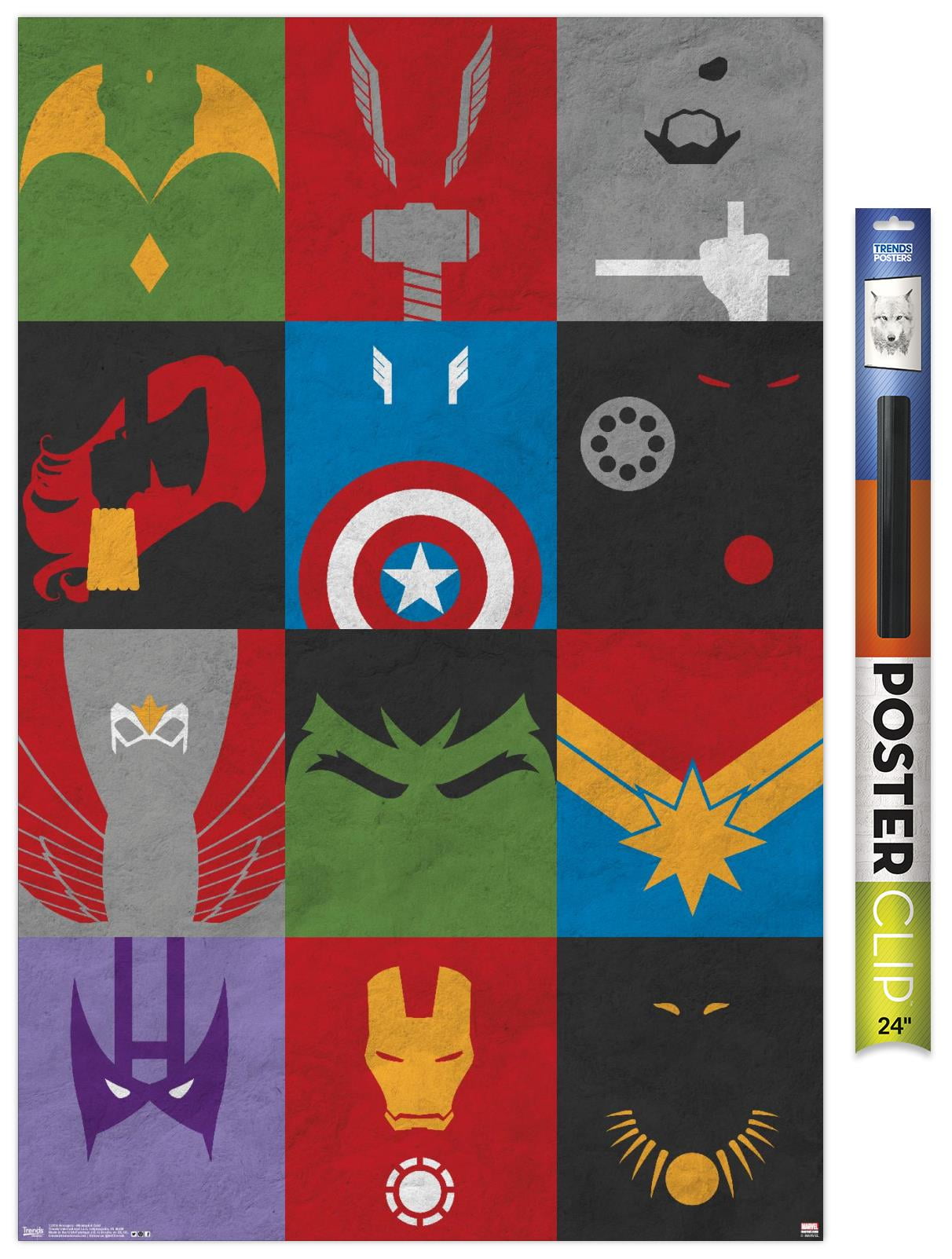 Marvel Comics - Avengers - Minimalist Grid Wall Poster, 22.375" X 34 ...