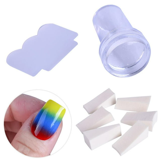 Plaque de Estampage pour Ongles DIY, Outils de Manucure avec Éponge, Plaque de Estampage