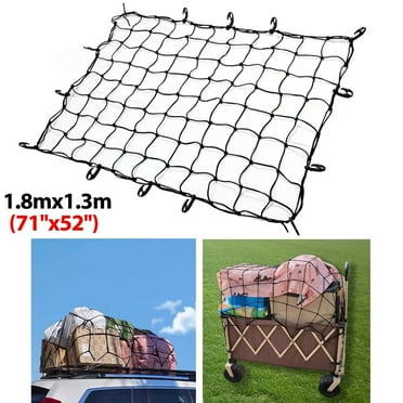 52''x 71'' Roof Rack Cargo Net Bungee Mesh 14 Hooks Pickup SUV Truck Bed