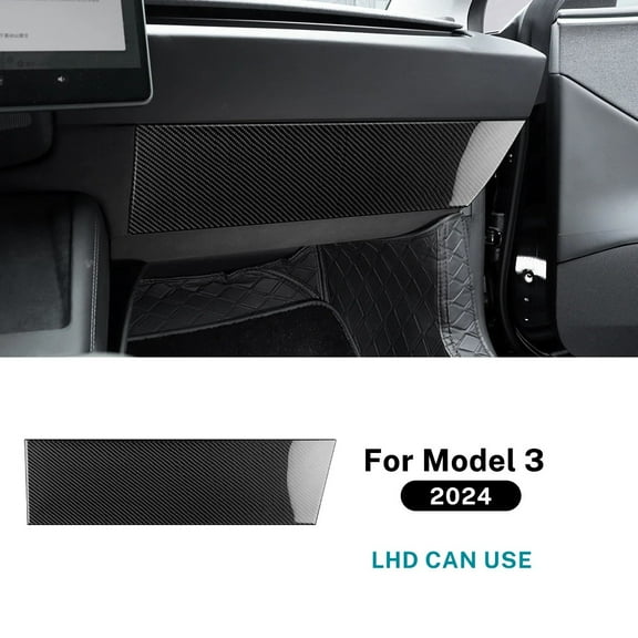 Real Soft Carbon Fiber For Tesla Model 3 Highland 2024 Co-pilot Instrument Console Panel Trim Sticker Car Interior Accessories
