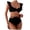 b23-Black, variant on 2 Piece Bathing Suit For Women Solid Ruffle Trim Bikini Set High Waisted Tummy Control Swimsuit Summer Swimwear Size S,Orange