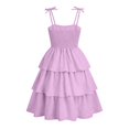 thumbnail image 4 of ATOGUTA Dresses for Girls formal Purple Ruffle Summer Dresses Cute Birthday Party Princess Sundress 5T-14, 4 of 7