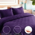 Whale Flotilla Queen Size Quilt Set, Ultrasonic Dark Purple Pattern, 3