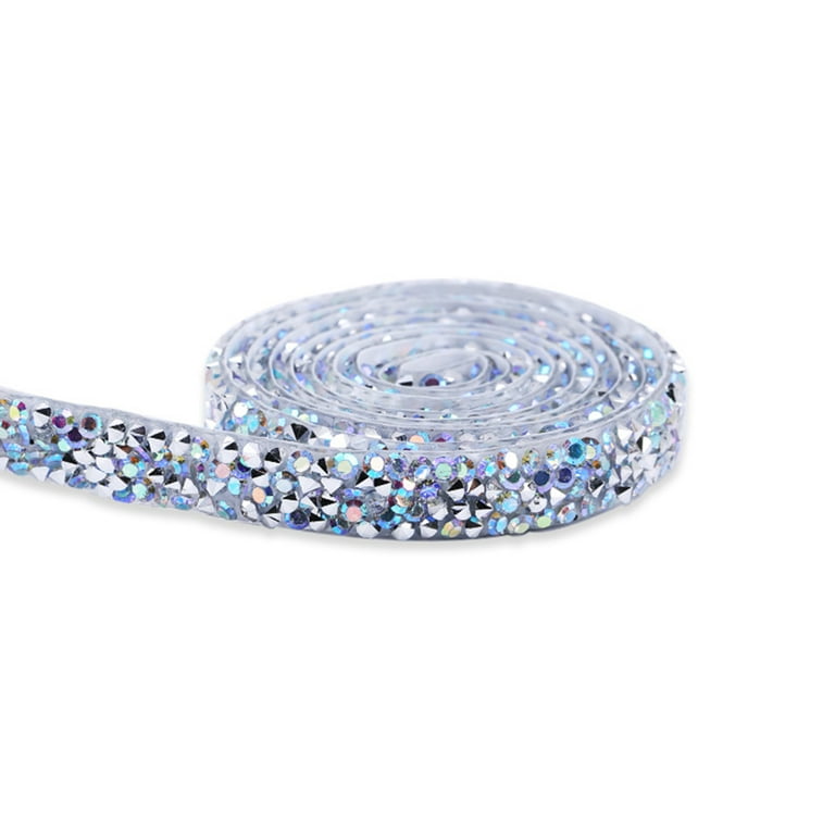 YIDEDE Sticker Sewing Trim Crystal Motif Strass Ribbon Self Adhesive Diy  Decoration Roll Fix Rhinestone Tape For Dresses Diamond 