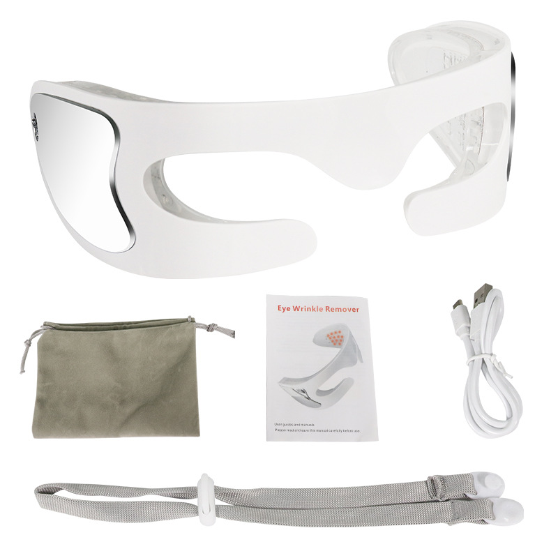 Eye Massager, 3 Modes Red Light Therapy Eye Device with Multi-Frequency Vibration for Anti-Aging, Skin Rejuvenation, Dark Circles and Wrinkles