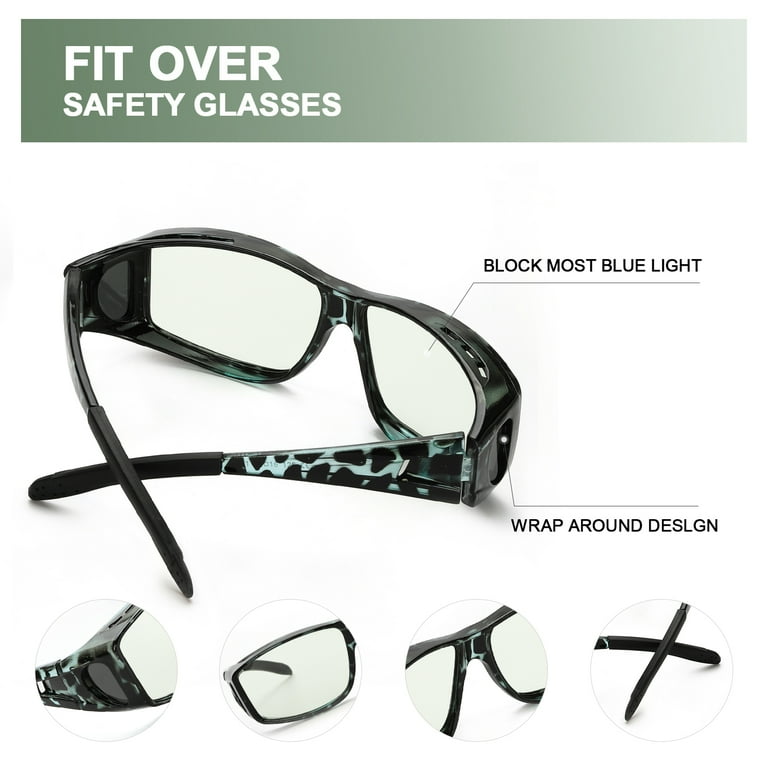 LVIOE Fit Over Blue Light Blocking Glasses and Computer Eyewear Wear Over Prescription Glasses Reading Glasses RX Glasses