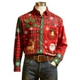 thumbnail image 4 of Xuniizn Mens Button Down Shirt, Christmas Plaid Long Sleeve Breathable Casual Festival Classic Tops, Lightweight Soft Cozy Big & Tall Shirts, S-3XL, 4 of 5