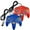 Red & Blue, variant on RetroFam Wired Video Game Controller for Nintendo 64 N64 Game Console, Gray