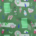 thumbnail image 1 of oneOone Cotton Silk Green Fabric Summer Beach Dress Material Fabric Print Fabric By The Yard 42 Inch Wide, 1 of 6