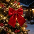 thumbnail image 3 of WWG Christmas Velvet Bow Ornament, Hanging Bow Decoration with Loop, Three Dimensional Structured Shape, Wrinkle Resistant, Reusable, for Christmas Tree, Wreath, Garland, Entryway, Window, Fireplace, 3 of 6