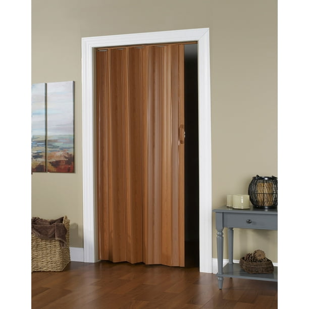 Spectrum Via 48"wide x 80"high Accordion Vinyl Folding Door Fruitwood