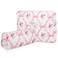 thumbnail image 1 of Set de bolsas de maquillaje Gosect Floral Coquette Aesthetic Travel Pink, 1 of 4