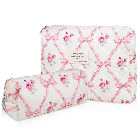 Set de bolsas de maquillaje Gosect Floral Coquette Aesthetic Travel Pink
