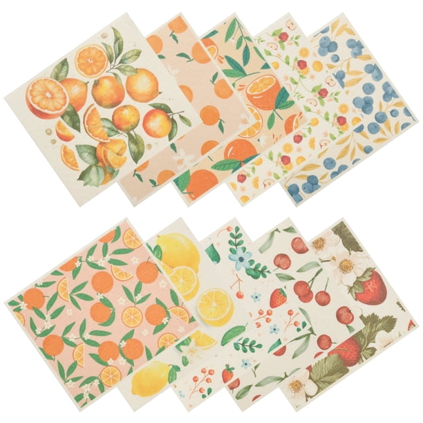 Xiyztok 10Pzas Paños de Cocina Suecos Reutilizables Juego de Paños de Cocina Absorbentes Toallas de Cocina de Algodón Suave Paño de Limpieza para Lavar Limpiar Fregar Cocina Baño