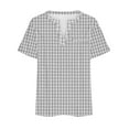 thumbnail image 5 of Zpanxa Women's Plus Size Casual Top Short Sleeve Plaid Print Tee Round Neck Loose Fit Comfortable Everyday T-Shirt, 5 of 5