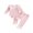 Pink, variant on Cjfdfy Newborn Baby Girls Fall Outfit Lace Patchwork Ribbed Doll Collar Long Sleeve Romper And Elastic Lace Trim Pants Set Cute Solid Color Coming Home Fall Winter Outfit 0-12 Monthes