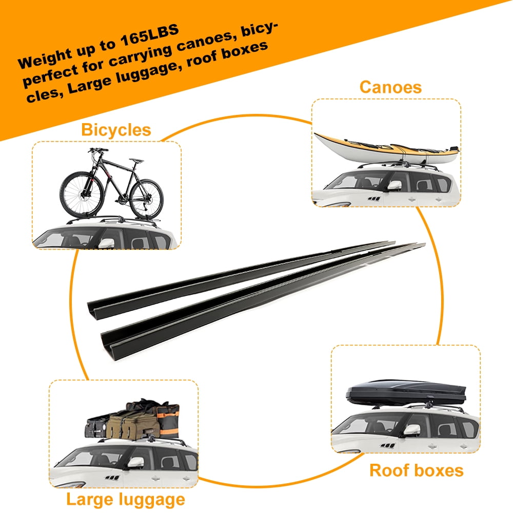 Kojem Side Rail Top Roof Rack Carrier Package Cross Bar 165 Lbs for Chevrolet Traverse 2009 - 2017 Replaces 19244264