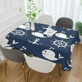 thumbnail image 6 of GZHJMY Cute Whale Square Tablecloth, Waterproof Stain Wrinkle Resistant Washable Polyester Table Cover for Picnic Dinner Holiday Kitchen Party Decor, 60 x 60 in Home Decor, 6 of 7