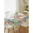 thumbnail image 2 of Spring Easter Rectangle Tablecloth, Rabbits Eggs Botanical Floral Leaf Butterfly Waterproof & StainResistant Tablecloth, Washable Oil-proof Table Cover for Dining/Party/Wedding/Buffet 52x70 In, 2 of 9