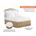 thumbnail image 3 of CCNY 11" Inch Drop Multi Ruffled Bed Skirt Short King Size 100% Microfiber Made Taupe Color, 3 of 6