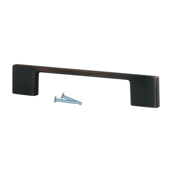 Modern Tele 3-3/4" (96mm) Inch Center to Center, Overall Length 5-11/32" Brushed Oil-Rubbed Bronze Cabinet Hardware Pull / Handle