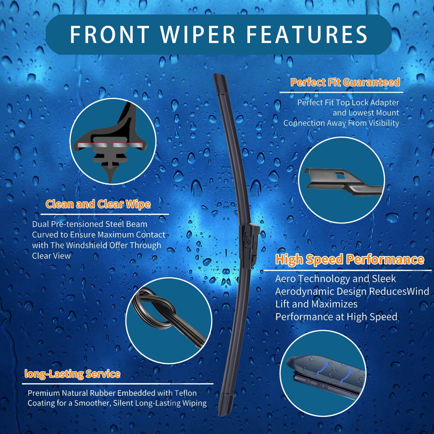 CLEARGO Wiper Blade Kit (Front + Rear) for 2023–2025 Honda CR-V – Driver 24", Passenger 19", Rear 10" – All-Season OEM Quality