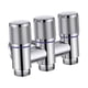 thumbnail image 4 of Válvula de cierre angular de 1/2 pulgada de acero inoxidable para control de flujo de agua de baño, 1 entrada y 3 salidas Plata, 4 of 9
